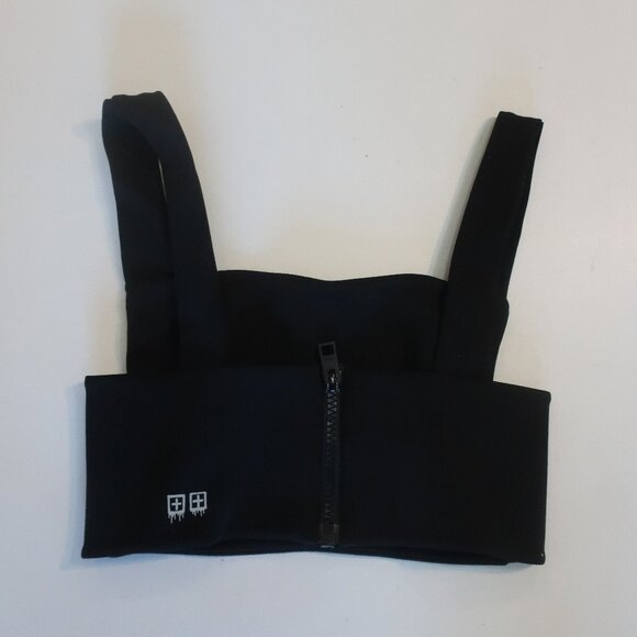 Womens KSUBI Black Crop Tank Top S - Picture 4 of 5